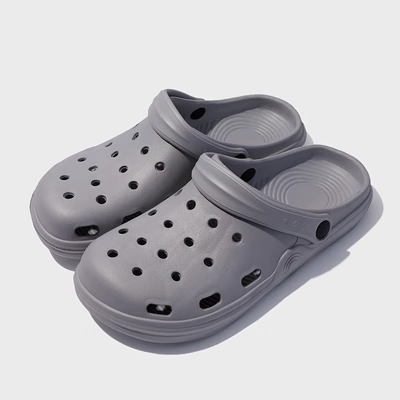 Giày Croc nam mùa hè slip-on trong nhà mặc ngoài trời Baotou chống trượt chống mài mòn phòng phẫu thuật Dép nửa đế mềm dành cho nam dép phòng lab