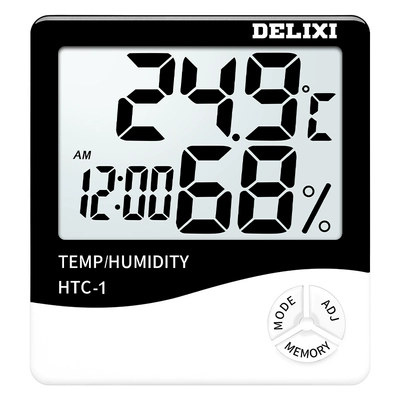 cây đo nhiệt kế Nhiệt kế điện tử Delixi trong nhà nhiệt kế hiển thị kỹ thuật số có độ chính xác cao khô và ướt nhiệt kế và ẩm kế sáng tạo công nghiệp nhiệt kế sika