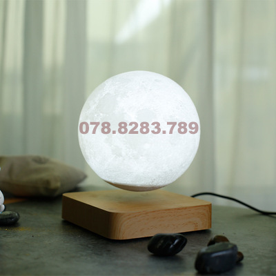 Đèn ngủ hình mặt trăng 3D màu trắng ấm làm quà tặng sinh nhật, Đèn ngủ hình mặt trăng dễ thương trang trí phòng ngủ