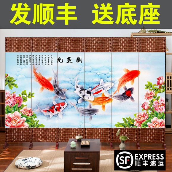 Mới Trung Quốc màn gỗ rắn vách ngăn khách nhà hàng lối vào nhà trang trí màn hình trang trí bán trong suốt sợi rỗng Zen sen - Màn hình / Cửa sổ vach ngan cnc