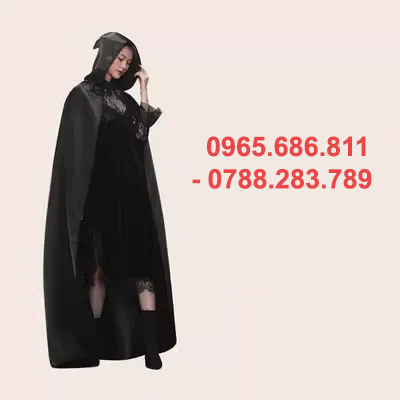 Trang phục hóa trang Halloween dành cho người lớn thuật sĩ phù thủy áo choàng cos phù thủy cái chết đen áo choàng ma cà rồng trang phục ma thuật phù thuỷ halloween