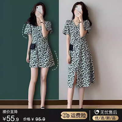 Mùa thu mới của phụ nữ thời trang ren khâu rắn màu slim slimming dress C1FA43605