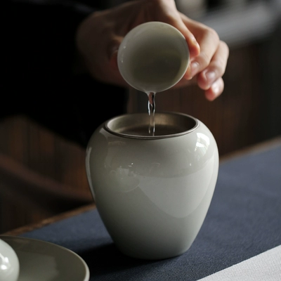 Cỏ gỗ màu xám nước rửa trà Meng Jianshui gốm nhỏ nhà retro phong cách Nhật Bản rửa trà Jingdezhen bộ phụ kiện - Trà sứ