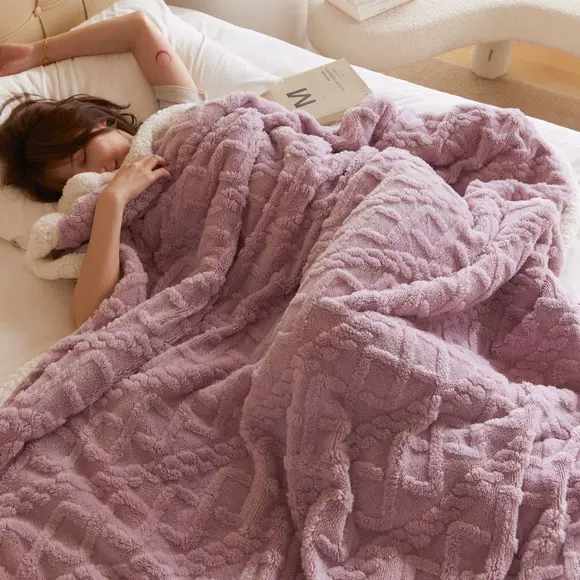 Len và cashmere pha trộn hai mặt nhung thủ công viền chăn giải trí chăn chăn / chăn giường kiểu Mỹ - Ném / Chăn chăn lông lạc đà