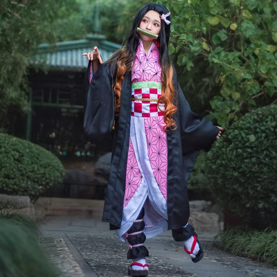 Kimetsu không Yaiba cos phù hợp với Nezuko trẻ em Nezuko trang phục hóa trang ống tre Mi Douzi cos phù hợp với cos nữ