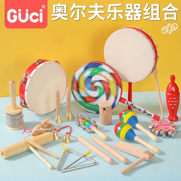 Nhập khẩu PlanToys6426 tambourine trẻ em bằng gỗ gõ nhạc cụ khai sáng thích thú đồ chơi giáo dục sớm - Đồ chơi âm nhạc / nhạc cụ Chirldren shop đồ chơi