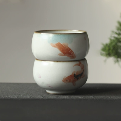 Bộ ấm trà Kung Fu vẽ tay đầy đủ Jingdezhen lò có thể mở tách trà mỗi năm có hơn cup cốc lớn - Trà sứ