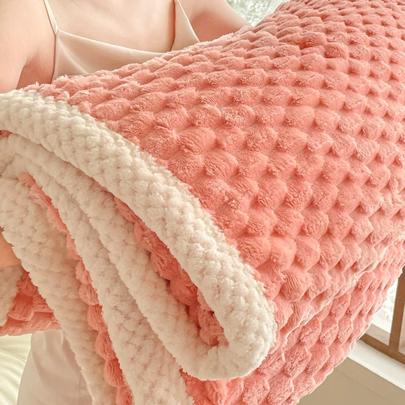 MUJI flannel phong cách lưới chăn sofa bìa chăn mền giải trí máy lạnh chăn ngủ trưa chăn mền xe - Ném / Chăn