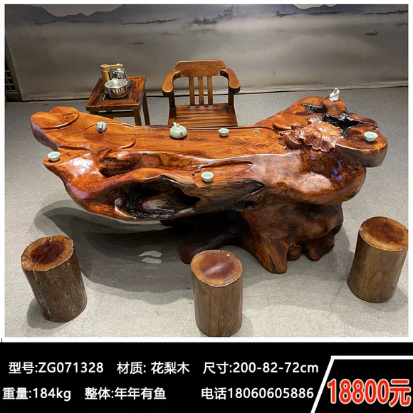 Rễ khắc phân gỗ khối gỗ gốc cây cọc bàn trà bàn cà phê với phân lớn tấm khung tròn phân gỗ - Các món ăn khao khát gốc bàn ghế gốc cây đẹp