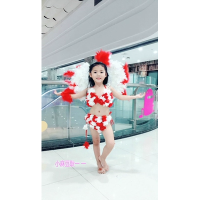 New catwalk trình diễn áo tắm cô gái người mẫu sân khấu trình diễn trang phục lông vũ trang phục bikini - Đồ bơi trẻ em quần áo trẻ em nam