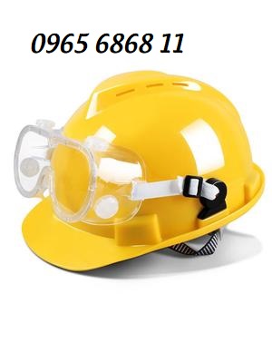 Mũ bảo hiểm có kính bảo hộ lao động trong suốt chống văng chống gió mũ bảo hộ lao động
