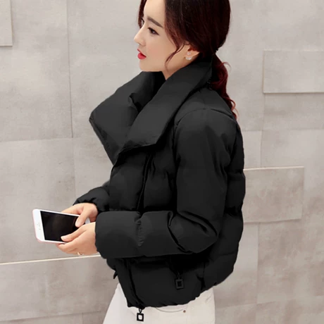 2018 Hàn Quốc ulzzang quần áo mùa thu đông mới lông thú khâu áo bông nữ dày ấm ấm bánh mì quần áo thủy triều áo phao nữ trung niên đẹp