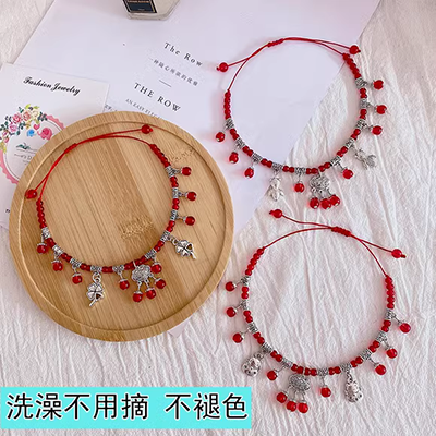 2018 mới vòng chân bạc sterling nữ phiên bản Hàn Quốc đơn giản của học sinh Sen loạt chuông bạn gái xã hội quà tặng bạc 925 lắc chân vàng