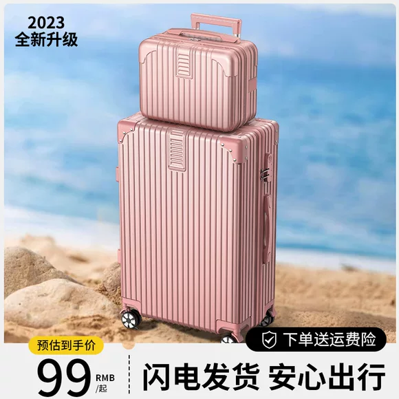 Túi hành lý xách tay nữ nhẹ túi du lịch túi lưu trữ túi xách công suất lớn khoảng cách ngắn Phiên bản Hàn Quốc của một vai có thể được đặt trường hợp xe đẩy vali kéo chính hãng