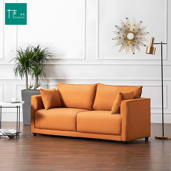 Đơn giản nhiều người sofa căn hộ tráng miệng cửa hàng đồ nội thất sofa gỗ rắn hộ gia đình loại ba chỗ sofa đơn sofa - Ghế sô pha ghế sofa da