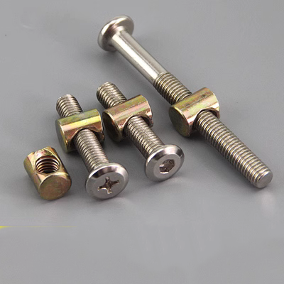 Ốc vít nội thất M6M8 Ốc vít trẻ em Giường phụ kiện vít Cross Hole Nut Giường kết nối vít - Chốt các loại ốc vít