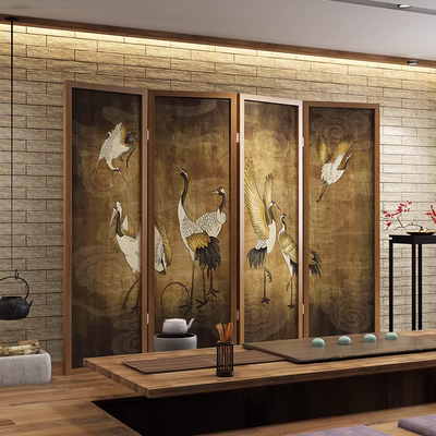 Tùy chỉnh 
            Màn hình ngăn phong cách Trung Quốc mới phòng khách hiện đại tối giản thời trang phòng ngủ phòng trà thẩm mỹ viện gấp mái hiên gỗ rắn di động