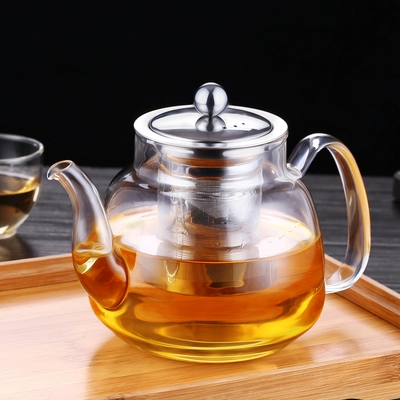 Kính bong bóng ấm trà hộ gia đình lọc dày chịu nhiệt nhỏ lớn trong suốt nấu trà đặt nhiệt độ cao ấm đun nước bình trà inox