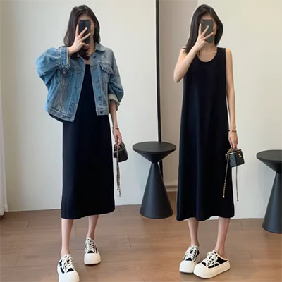 Đầm voan chấm bi Fbq hè 2019 phiên bản mới của Hàn Quốc cho nữ cổ áo tay ngắn vuông hoa Một xu hướng váy chữ - A-Line Váy đầm dạ hội