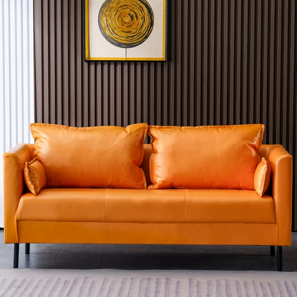 Đức nội thất Denver sofa da sofa da biệt thự gỗ nước phòng khách dày da Mỹ ngôi nhà lớn - Ghế sô pha