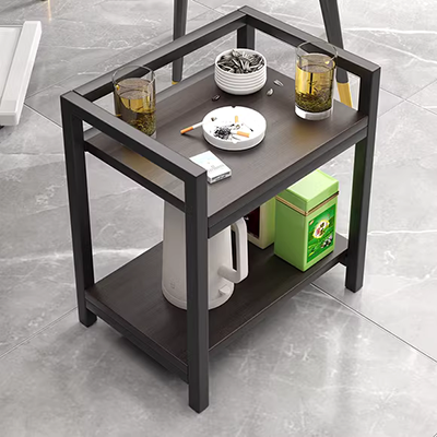 Bàn trà đá kết hợp tủ bếp kết hợp đơn giản hiện đại Bắc Âu đá cẩm thạch đen bàn cà phê bàn ​​phòng khách bộ bàn ghế - Bàn trà bàn ghế phòng khách giá rẻ