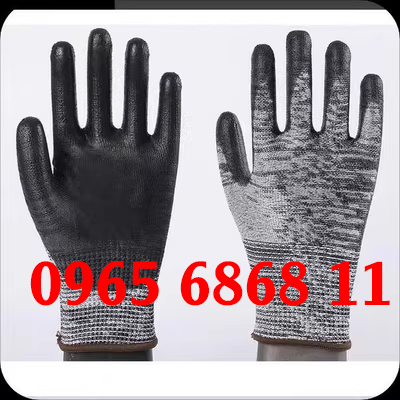Găng tay chống cắt BHLĐ cấp 5 sử dụng làm việc ngoài công trường găng tay lao động phủ cao su siêu dày găng tay bảo hộ cao su