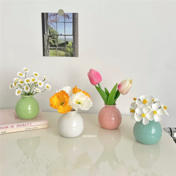 Bình thủy tinh nhỏ, cây hoa chunky, cây hoa, nước, nhà, hình trong nhà, bể cá vàng - Vase / Bồn hoa & Kệ