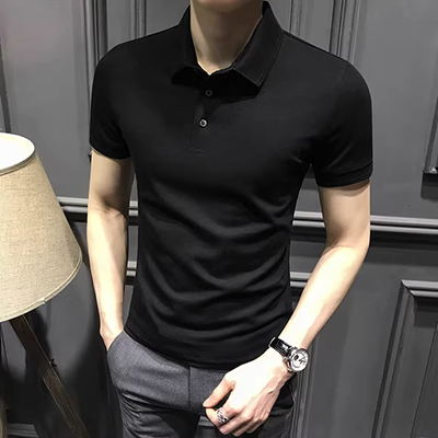 Áo thun nam xu hướng nam 2018 mới áo cotton cổ áo giả nam hai dây áo dài tay nam mùa thu active shirt
