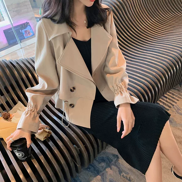 Áo gió phổ biến dành cho nữ dài phần nhỏ mùa thu 2019 mẫu mới phiên bản Hàn Quốc của áo khoác lửng mỏng nhẹ - Trench Coat áo khoác dài nữ