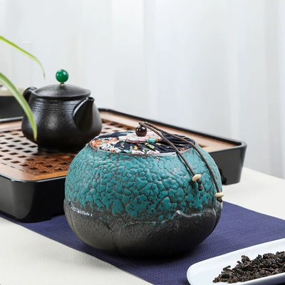 Tang Feng Tea Can gốm Tea Can có thể niêm phong lưu trữ Bình trà nhỏ Puer Hộp trà lớn Bộ trà thùng trà Phụ kiện