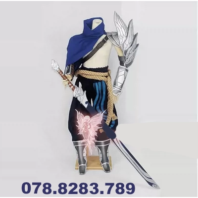 Tùy Chỉnh 
            Cosplay Liên Minh Huyền Thoại LOL Gale Thanh Kiếm Hảo Yasuo Quần Áo Bé Trai Phù Hợp Với