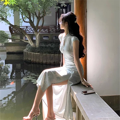 2019 mùa thu mới ga châu Âu Hàng hóa thời trang châu Âu phiên bản Hàn Quốc của trang phục giảm béo tuổi già - váy đầm váy hoa cúc