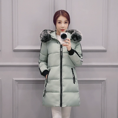 2018 Hàn Quốc phiên bản của lỏng bf dày bông của phụ nữ phần dài lớn cổ áo lông thú bông sinh viên áo khoác bông áo khoác mùa đông áo của phụ nữ quần áo