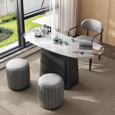 Bàn cà phê Bắc Âu đơn giản hiện đại bàn cà phê đá cẩm thạch Tủ TV kết hợp ánh sáng sang trọng căn hộ nhỏ thiết kế nội thất bên - Bàn trà bàn ghế sofa phòng khách nhỏ