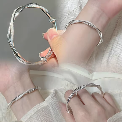 PANGQIA Pan Family Bracelet 925 Sterling Silver Bracelet Ocean Heart Bộ trang sức tươi đơn giản Gửi quà tặng bạn gái - Vòng đeo tay Clasp