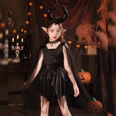 trang phục haloween cho bé Trẻ em Halloween trang phục hóa trang bé gái ma cà rồng ăn mặc trang phục váy phù thủy nhỏ hóa trang halloween phù thủy