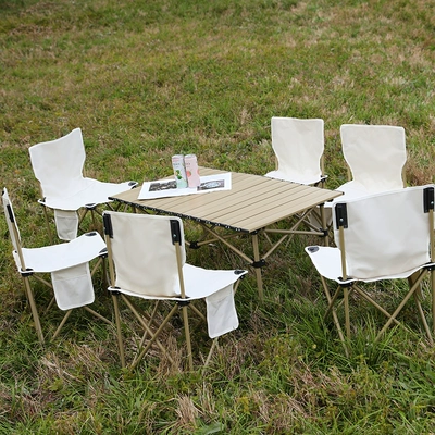 Bộ bàn ghế ngoài trời Octavia gấp di động Bộ bàn ghế cắm trại cung cấp thiết bị cắm trại Bộ bàn trứng cuộn hoàn chỉnh ghế sofa gấp gọn