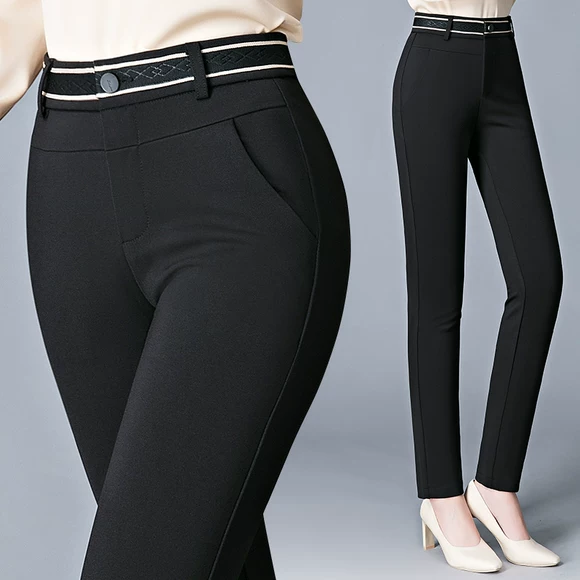 Bên ngoài mặc quần legging nữ 2019 mới hè mỏng phần chân quần đen cạp cao bó sát co giãn cỡ lớn phiên bản Hàn Quốc - Khởi động cắt quần vải nữ