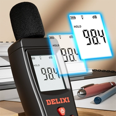 Delixi decibel mét kiểm tra tiếng ồn hộ gia đình đo khối lượng âm thanh đo mức độ tiếng ồn đo âm thanh máy dò âm thanh cầm tay may do tieng on
