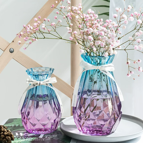 Cây củ cải thủy canh cây thủy tinh hoa bình hoa chậu nước cây trồng hoa container máy tính để bàn trang trí trang trí - Vase / Bồn hoa & Kệ