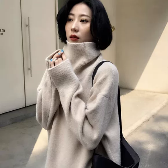 2018 Hàn Quốc ulzzang mùa thu mới khí chất rắn màu áo len dài tay áo khoác nữ mỏng hoang dã