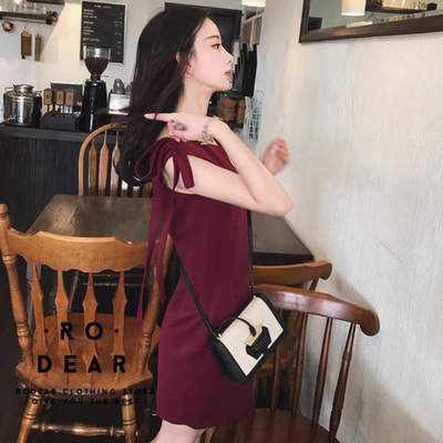 Mùa xuân 2019 mới của phụ nữ phiên bản Hàn Quốc của mùa hè váy cổ tích phổ biến là rất cổ tích Pháp váy nhỏ cổ điển - Váy eo cao 	váy buộc dây eo