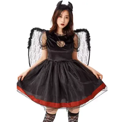 Halloween trang phục hóa trang ma cà rồng cô dâu quỷ phù thủy đen trắng thiên thần cosplay Halloween
