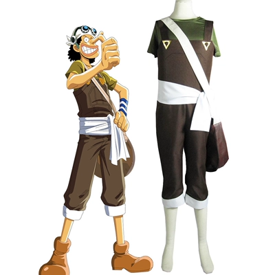 Tùy chỉnh 
            One Piece Sniper King Usopp vải lừa dối hai năm trước anime Cosplay quần áo nam (có túi đeo vai) one piece cosplay sexy