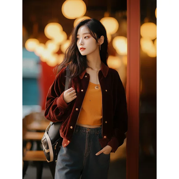 Mùa thu 2018 của phụ nữ mới mùa xuân và mùa thu và mùa đông áo khoác nhỏ ngắn Phiên bản Hàn Quốc của chiếc áo khoác len ngắn mỏng - Áo khoác ngắn áo khoác burberry nữ