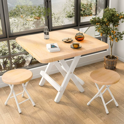 ghế thắp hương gấp gọn Bàn có thể gập lại bàn ăn tại nhà đơn giản căn hộ nhỏ ăn vuông bàn ăn cho thuê gian hàng di động bàn vuông ghế gấp gọn thông minh