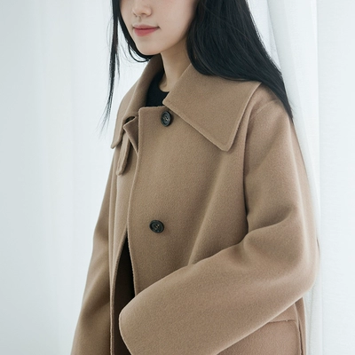 Hepburn gió len áo len hai mặt Sen len Hàn Quốc phiên bản của eo retro 2018 mùa đông chống mùa nghệ thuật AH45 áo da nữ dáng dài