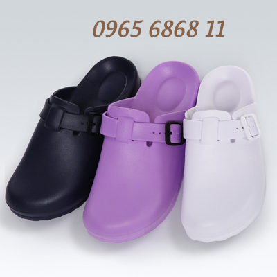 Dép y tế nam nữ không quai không lỗ có quai điều chỉnh độ rộng dép spa phòng khám trẻ trung năng động
