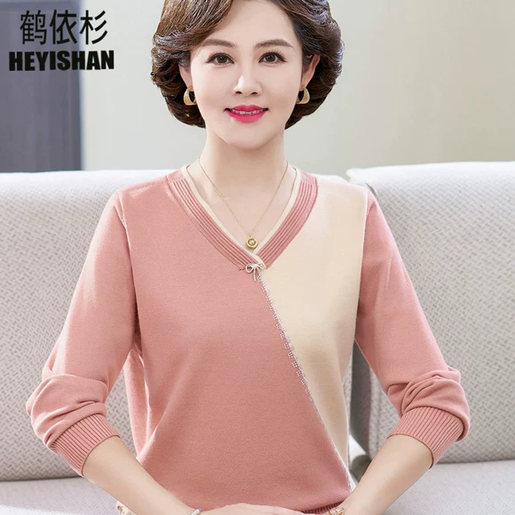 Váy hè ngắn tay cho nữ phong cách phương Tây trung niên 2019 mới váy vợ rộng size size cao quý phái - Quần áo của mẹ