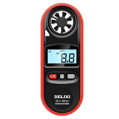 Máy đo gió Delixi cầm tay có độ chính xác cao đo tốc độ gió và nhiệt độ dụng cụ đo cảm biến máy đo gió máy đo gió